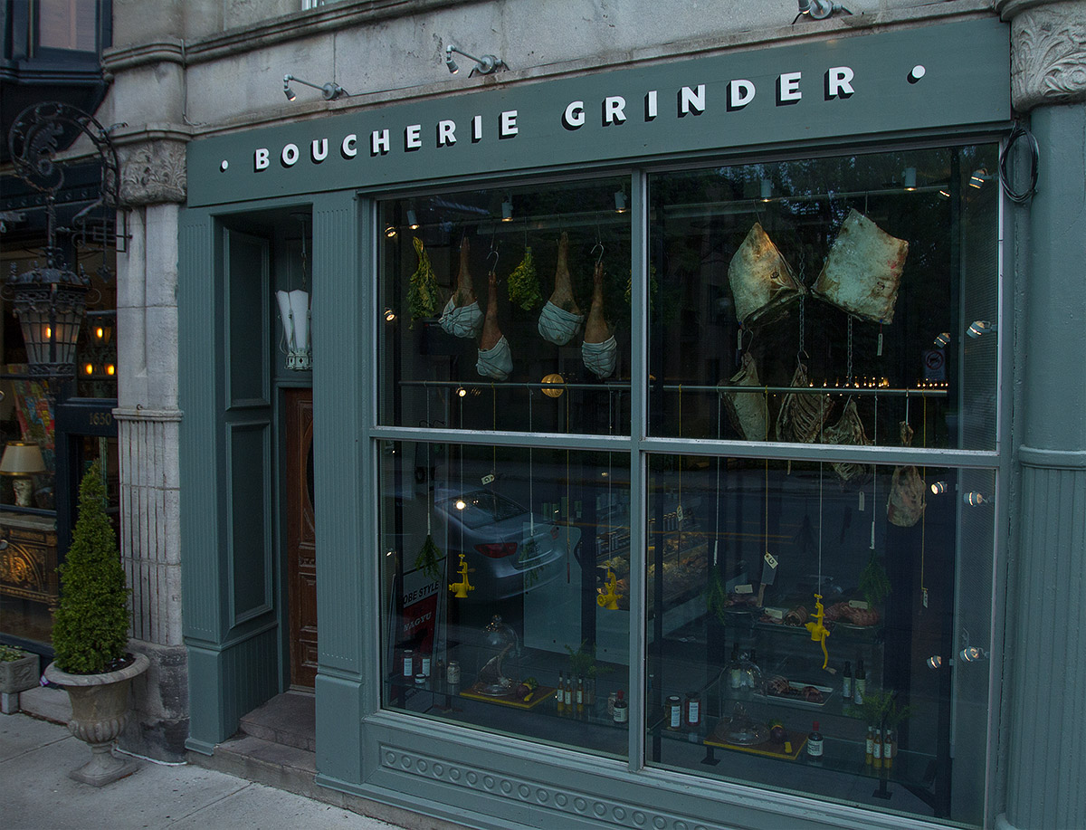 Boucherie Grinder Lettering Coppers and Brasses